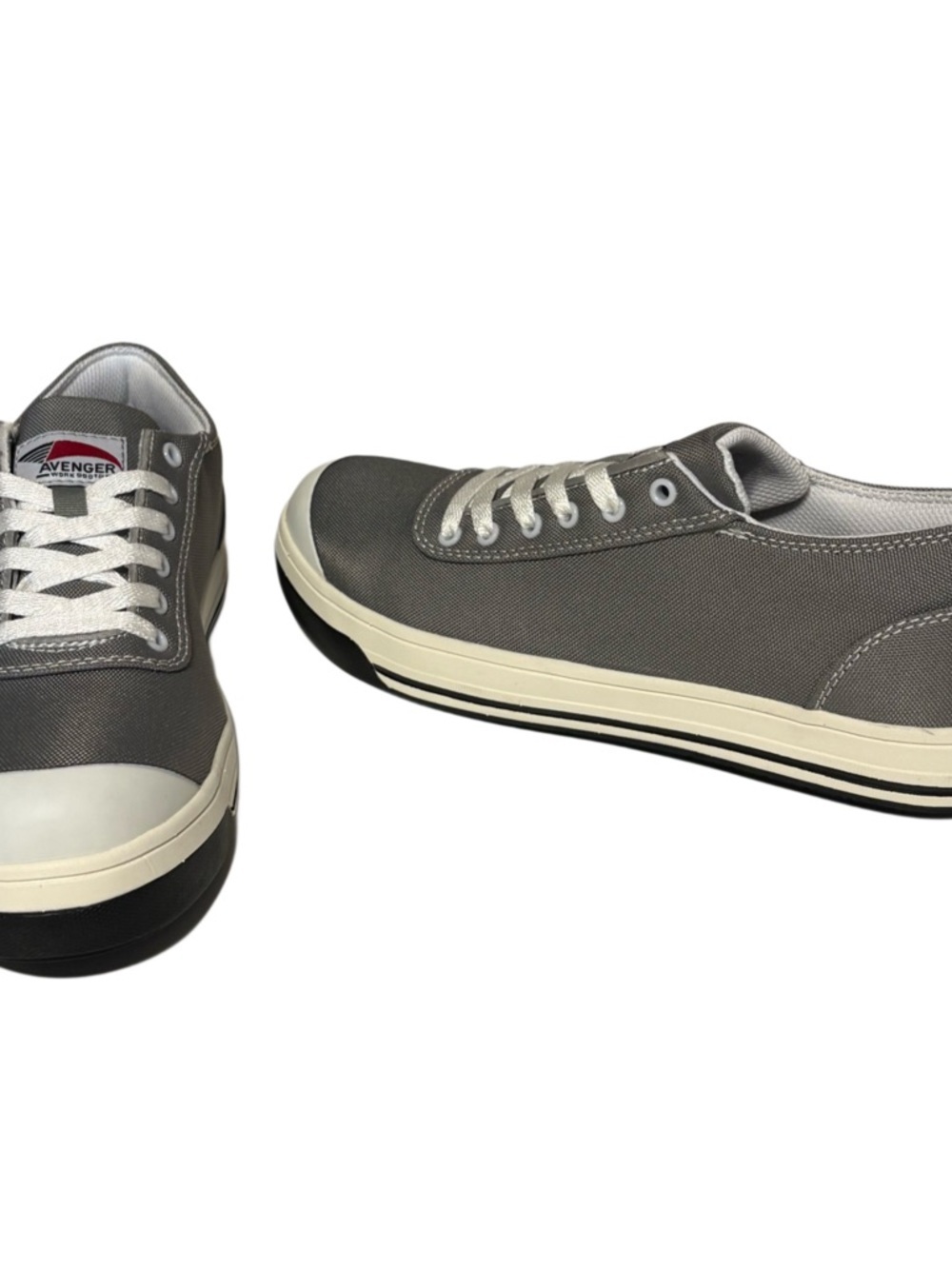 Avenger Gray Canvas Low-Top Safety Sneakers - Picture 2 of 9